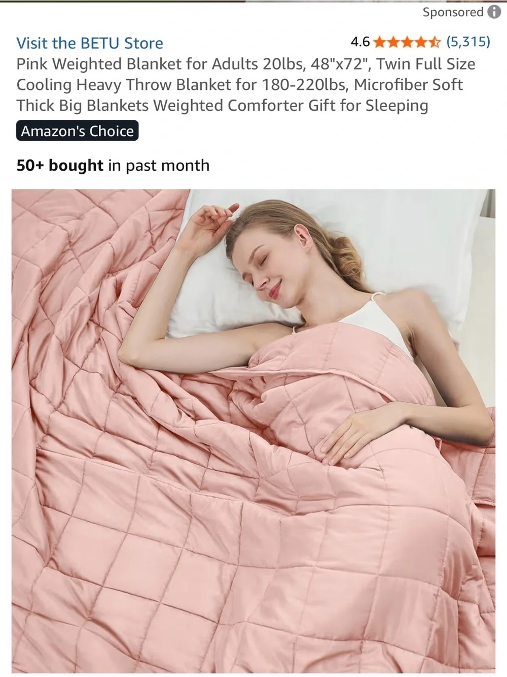 Pink Weighted Blanket Bedding Throw - Brand Unspecified